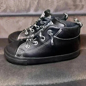 Black Leather Converse Toddler Size 9c